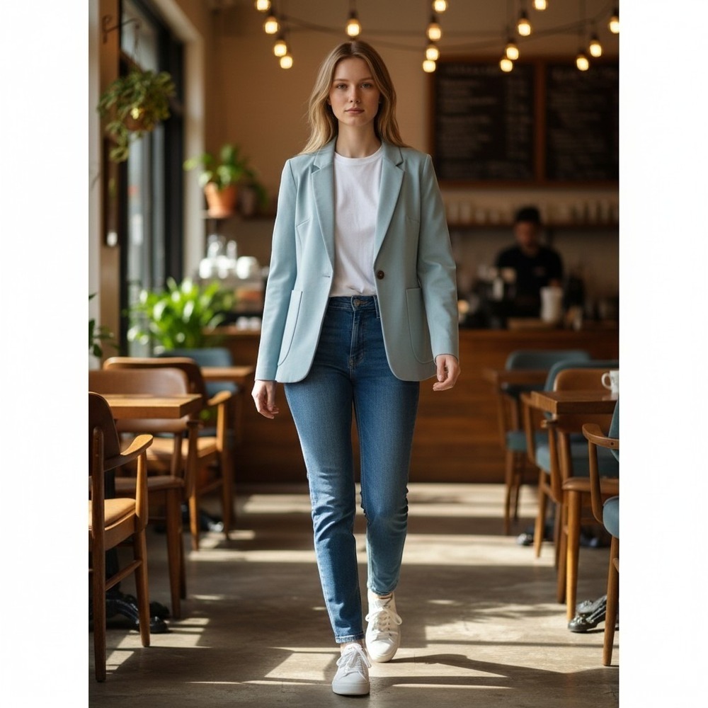 Anthropologie Cartonnier Light Blue Blazer Size 6